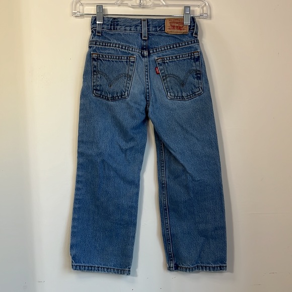 Levis 569 Slim Loose Fit Boys Adjustable Waist Distressed Denim Jeans Size 6 - Picture 4 of 10